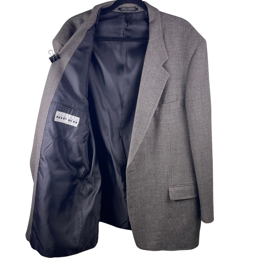 Albert‎ Nippon Men's Wool Houndstooth Blazer Jacket Size L 48 Classic Fit